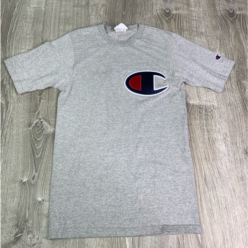 Vintage Champion Big C Logo Patch Gray Boy's Size Extra Small